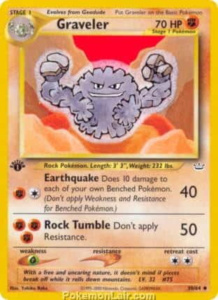 2001 Pokemon Trading Card Game NEO Revelation Price List 30 Graveler