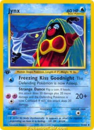 2001 Pokemon Trading Card Game NEO Revelation Price List 31 Jynx