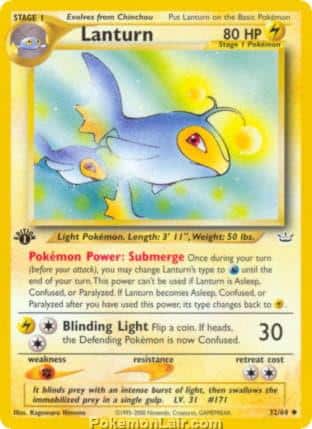 2001 Pokemon Trading Card Game NEO Revelation Price List 32 Lanturn