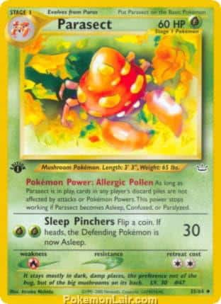 2001 Pokemon Trading Card Game NEO Revelation Price List 35 Parasect
