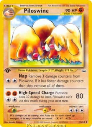 2001 Pokemon Trading Card Game NEO Revelation Price List 36 Piloswine