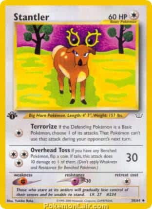 2001 Pokemon Trading Card Game NEO Revelation Price List 38 Stantler