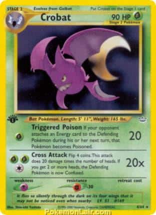 2001 Pokemon Trading Card Game NEO Revelation Price List 4 Crobat