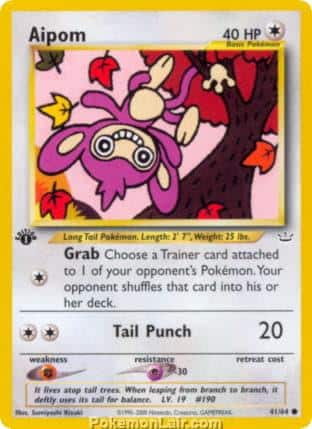 2001 Pokemon Trading Card Game NEO Revelation Price List 41 Aipom