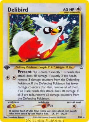 2001 Pokemon Trading Card Game NEO Revelation Price List 5 Delibird
