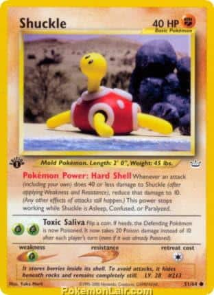 2001 Pokemon Trading Card Game NEO Revelation Price List 51 Shuckle