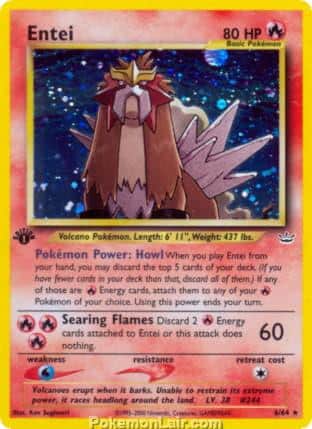 2001 Pokemon Trading Card Game NEO Revelation Price List 6 Entei