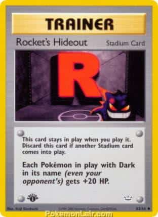 2001 Pokemon Trading Card Game NEO Revelation Price List 63 Rockets Hideout