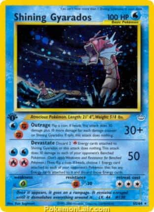 2001 Pokemon Trading Card Game NEO Revelation Price List 65 Shining Gyarados