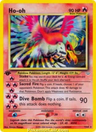 2001 Pokemon Trading Card Game NEO Revelation Price List 7 Ho oh