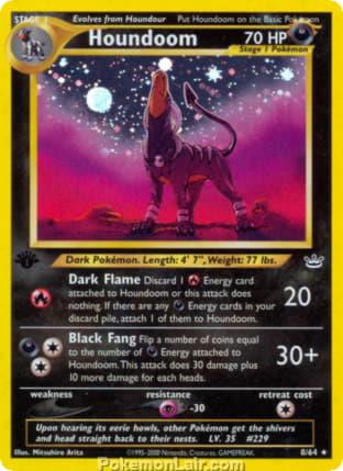 2001 Pokemon Trading Card Game NEO Revelation Price List 8 Houndoom