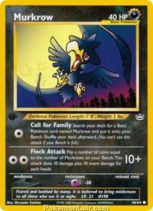 2001 Pokemon Trading Card Game NEO Revelation Set 46 Murkrow