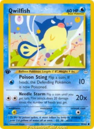 2001 Pokemon Trading Card Game NEO Revelation Set 49 Qwilfish