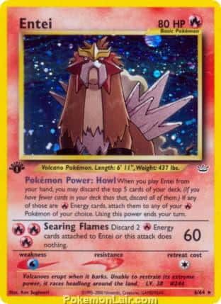 2001 Pokemon Trading Card Game NEO Revelation Set 6 Entei