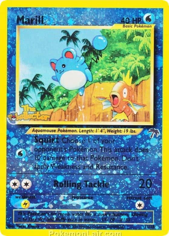 2001 Pokemon Trading Card Game NEO Southern Islands Price List 11 Marill