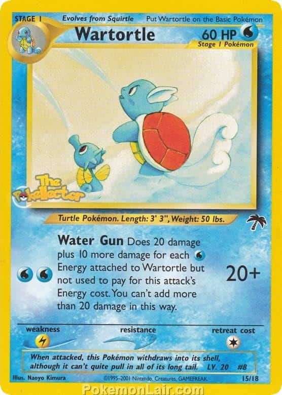 2001 Pokemon Trading Card Game NEO Southern Islands Price List 15 Wartortle