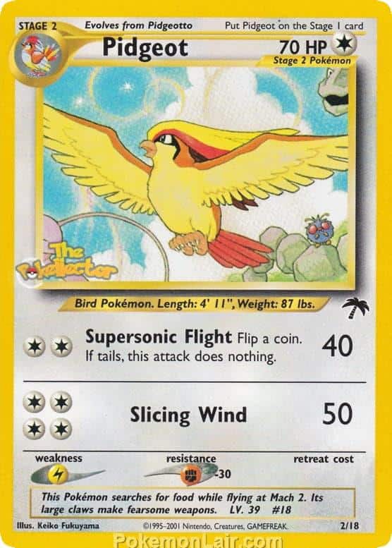2001 Pokemon Trading Card Game NEO Southern Islands Price List 2 Pidgeot