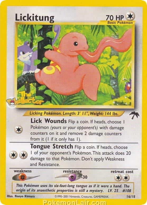 2001 Pokemon Trading Card Game NEO Southern Islands Set 16 Lickitung