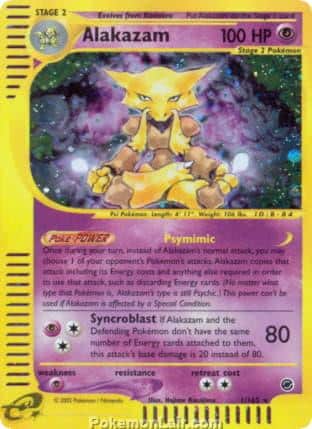 2002 Pokemon Trading Card Game Expedition Base Price List 1 Alakazam