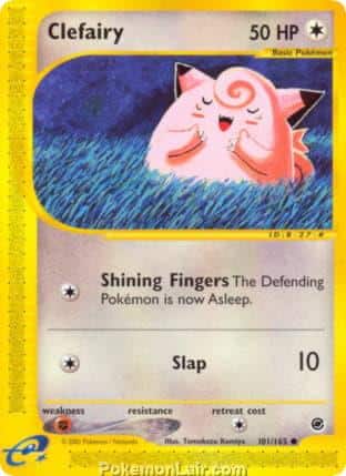 2002 Pokemon Trading Card Game Expedition Base Price List 101 Clefairy