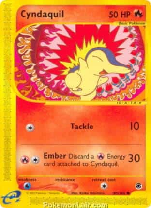 2002 Pokemon Trading Card Game Expedition Base Price List 105 Cyndaquil