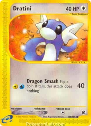2002 Pokemon Trading Card Game Expedition Base Price List 107 Dratini