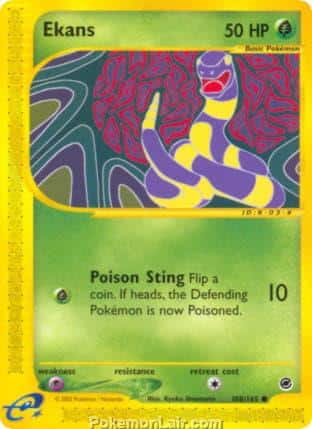 2002 Pokemon Trading Card Game Expedition Base Price List 108 Ekans