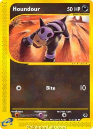 2002 Pokemon Trading Card Game Expedition Base Price List 113 Houndour
