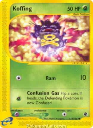 2002 Pokemon Trading Card Game Expedition Base Price List 114 Koffing