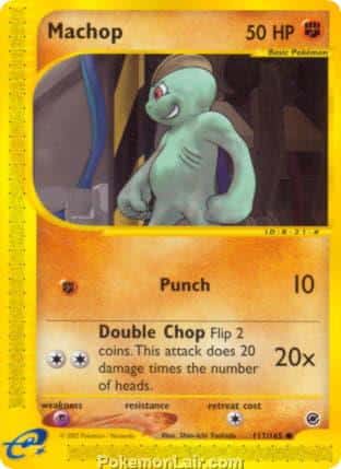 2002 Pokemon Trading Card Game Expedition Base Price List 117 Machop