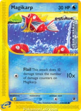 2002 Pokemon Trading Card Game Expedition Base Price List 118 Magikarp