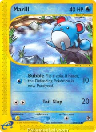 2002 Pokemon Trading Card Game Expedition Base Price List 120 Marill