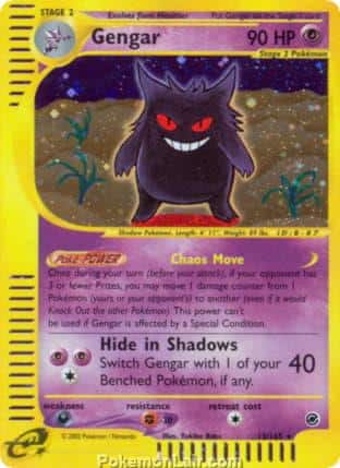 2002 Pokemon Trading Card Game Expedition Base Price List 13 Gengar