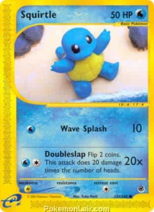 2002 Pokemon Trading Card Game Expedition Base Price List 131 Squirtle