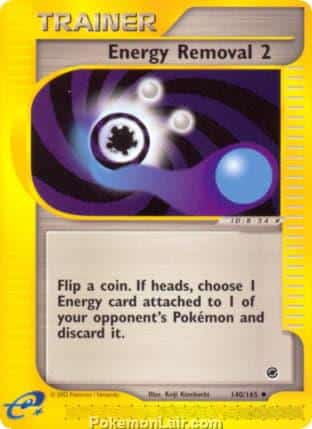 2002 Pokemon Trading Card Game Expedition Base Price List 140 Energy Removal 2