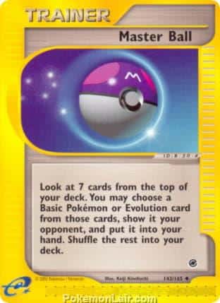 2002 Pokemon Trading Card Game Expedition Base Price List 143 Master Ball