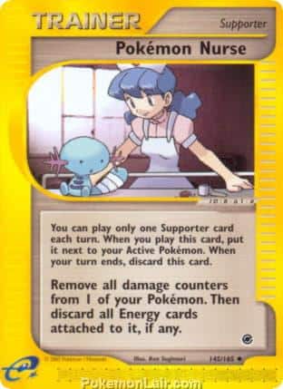 2002 Pokemon Trading Card Game Expedition Base Price List 145 Pokemon Nurse