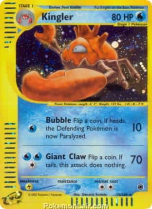 2002 Pokemon Trading Card Game Expedition Base Price List 15 Kingler