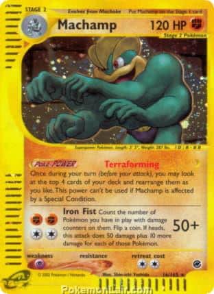 2002 Pokemon Trading Card Game Expedition Base Price List 16 Machamp