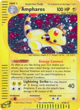 2002 Pokemon Trading Card Game Expedition Base Price List 2 Ampharos