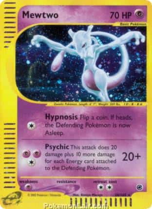 2002 Pokemon Trading Card Game Expedition Base Price List 20 Mewtwo