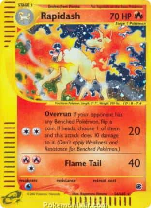 2002 Pokemon Trading Card Game Expedition Base Price List 26 Rapidash