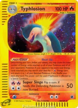 2002 Pokemon Trading Card Game Expedition Base Price List 28 Typhlosion