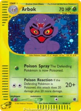 2002 Pokemon Trading Card Game Expedition Base Price List 3 Arbok