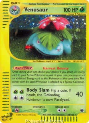 2002 Pokemon Trading Card Game Expedition Base Price List 30 Venusaur