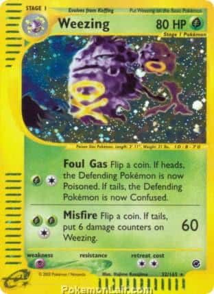 2002 Pokemon Trading Card Game Expedition Base Price List 32 Weezing