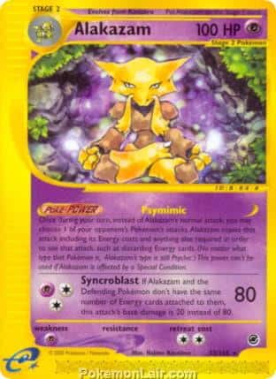 2002 Pokemon Trading Card Game Expedition Base Price List 33 Alakazam