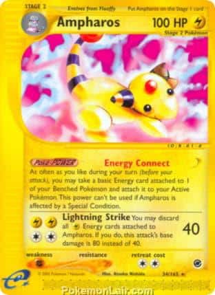 2002 Pokemon Trading Card Game Expedition Base Price List 34 Ampharos