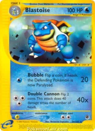 2002 Pokemon Trading Card Game Expedition Base Price List 36 Blastoise
