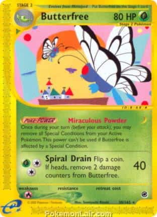 2002 Pokemon Trading Card Game Expedition Base Price List 38 Butterfree
